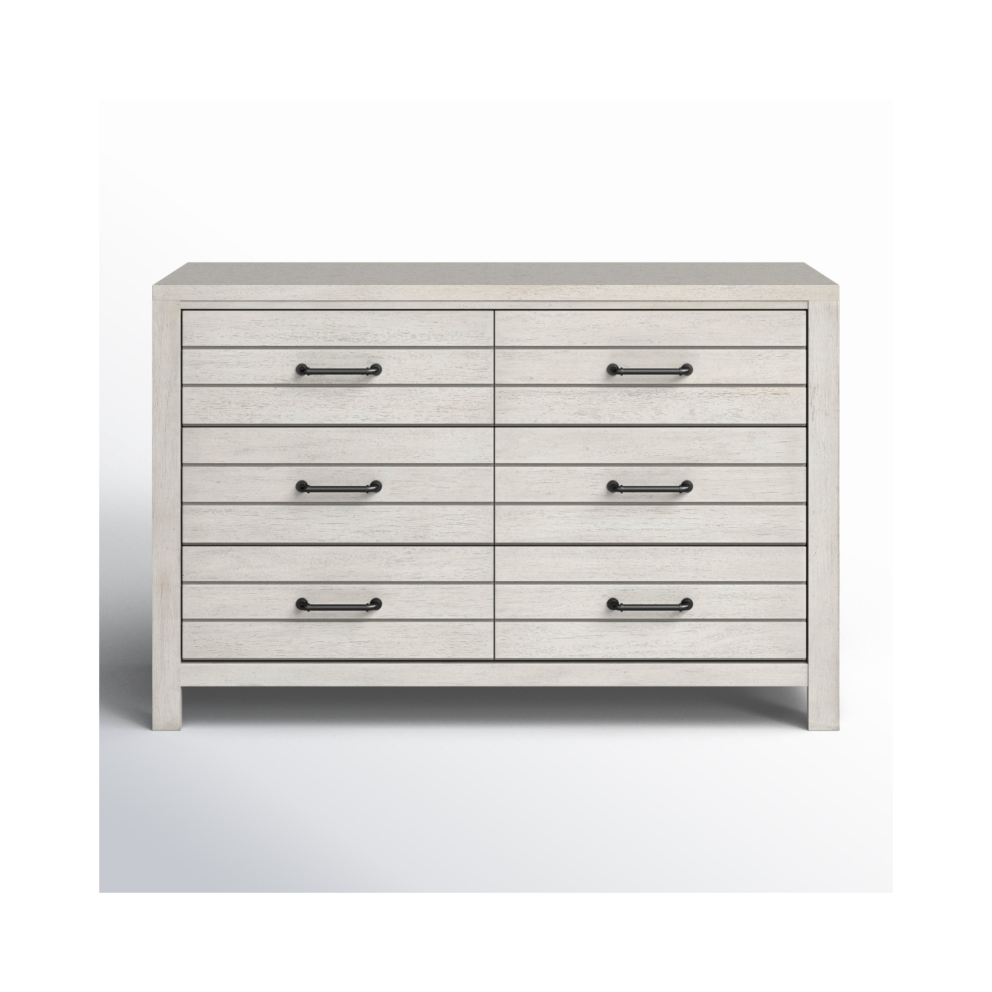 Tyson 6 Drawer 54'' W Dresser, Stone Path White