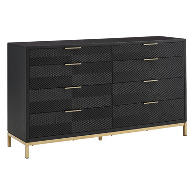 Commode double 8 tiroirs avec miroir Leshia