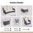 7 - Person Patio Furniture Set with Swivel Rocker, Outdoor Wicker Rattan Seating Group with Cushions, All Weather Sofa Conversation Set with Fire Pit Table for Garden Backyard-1188283242