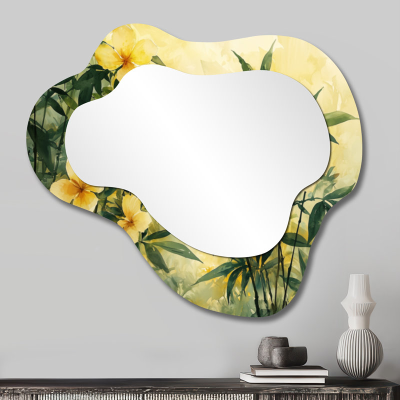 Miroir mural asymétrique Hibiscus, 25 po x 28 po