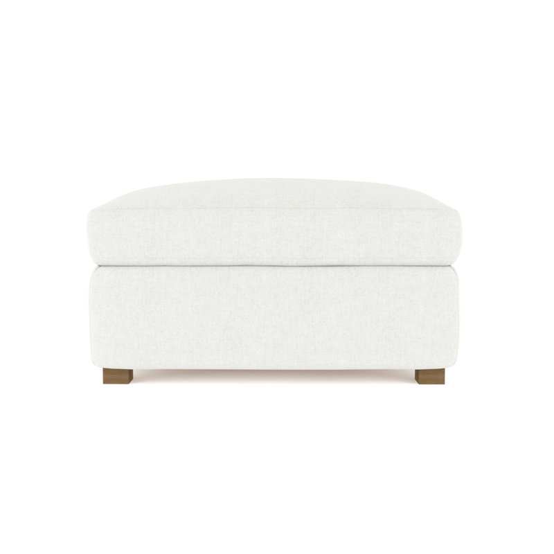 Repose-pieds Madison, Velours moelleux blanc, Ébène