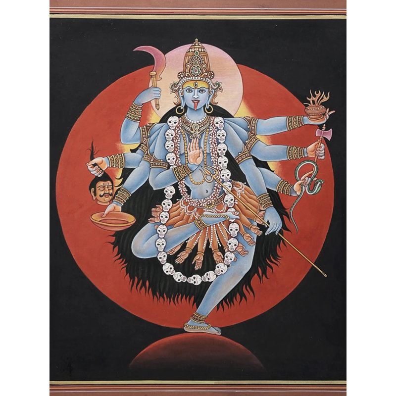 Déesse, peinture Mahakali | Peinture à l'aquarelle sur papier
