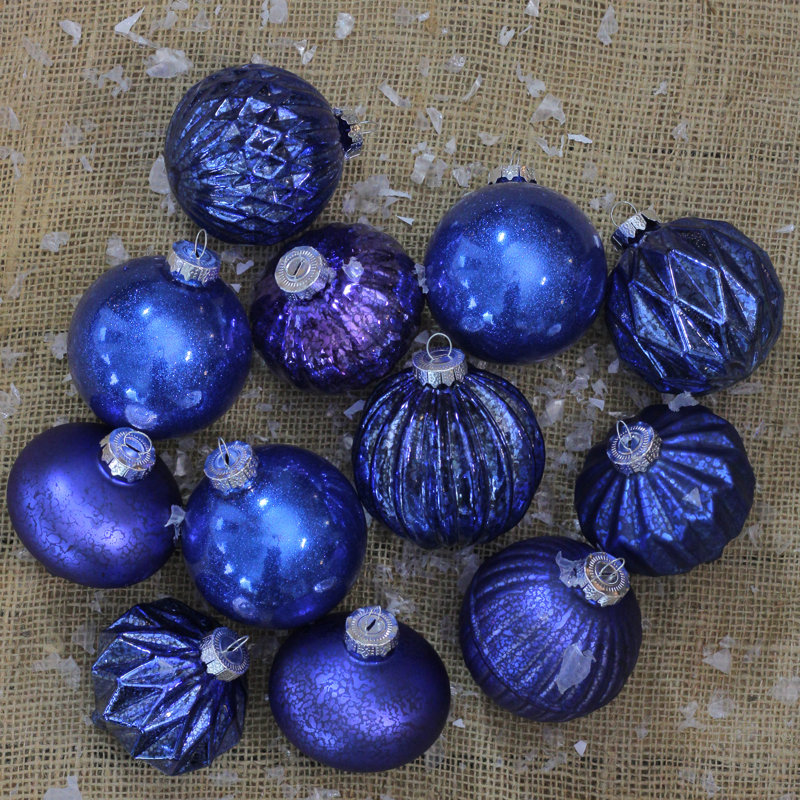 Ensemble d'ornement de Noël 12 carats, Bleu
