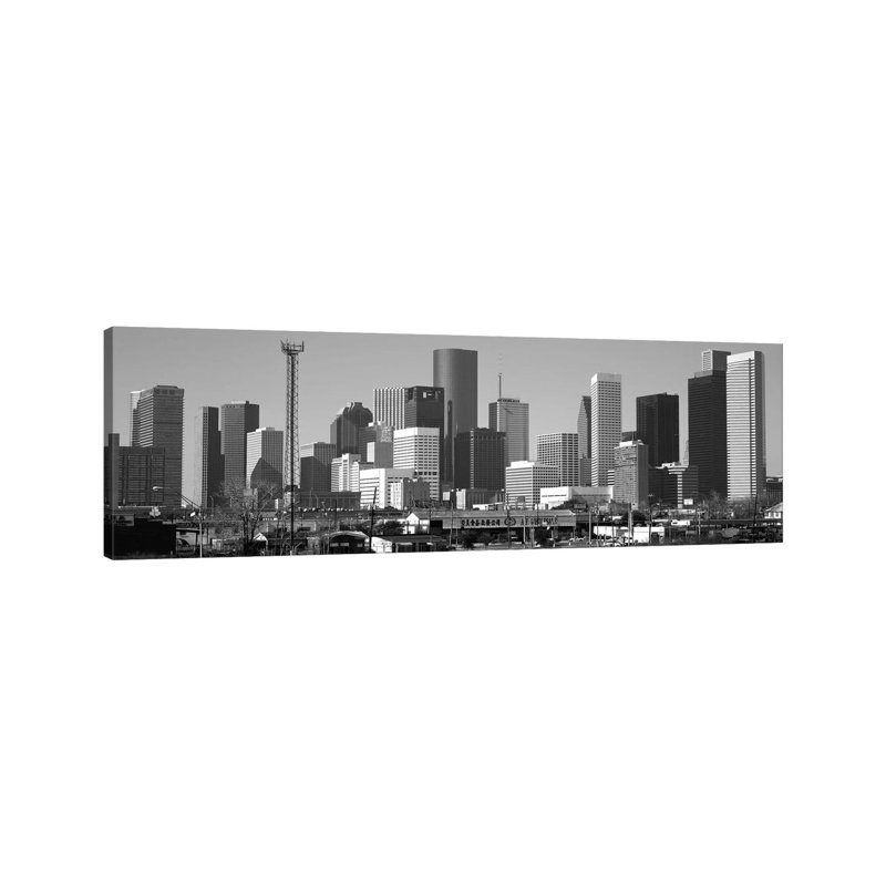 Houston Skyline Cityscape - Wrapped Canvas Panoramic Print, 30.48 cm H x 91.44 cm W x 1.91 cm D
