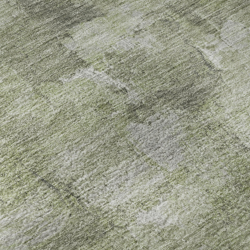 Premium Machine Washable Mayfield Abstract Rug, 2'3" x 7'6" Runner, Fern
