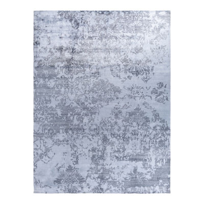 Modern One-of-a-Kind 9' 1" X 12' 1" New Age Silk Area Rug Ivory