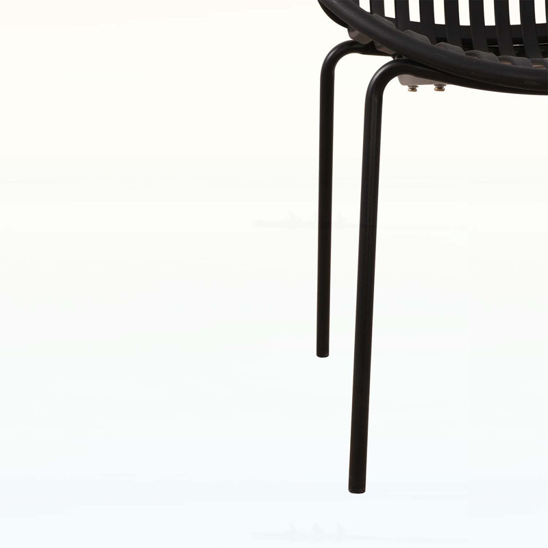 Charming Ergonomic Patio Chair Set with Space-Saving Feature and Stylish Appeal, Black