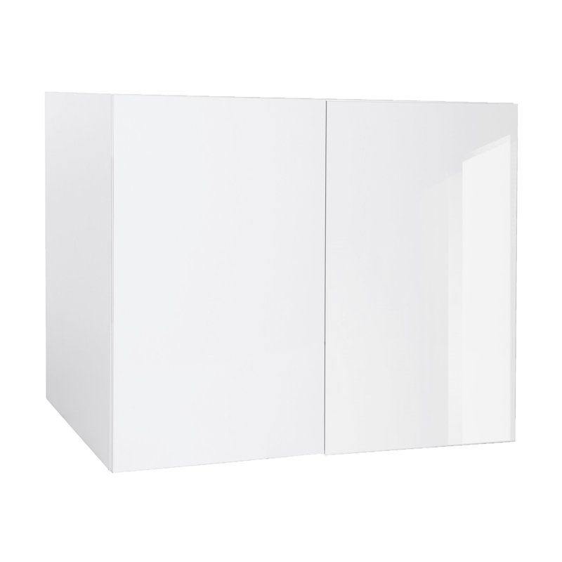 White Gloss Frameless Melamine Wall Cabinet with Adjustable Shelves