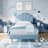 Velvet Upholstered Platform Bed Frame With Height Adjustable Headboard-1535473798
