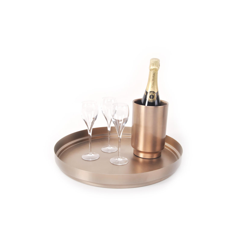 Rondo Metal Tray, 4cm H x 34cm W x 34cm D, Soft Copper