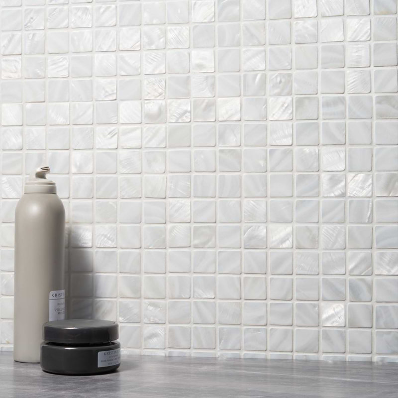 Mother of Pearl 1x1 Polished Pearl Shell Mosaic Tile