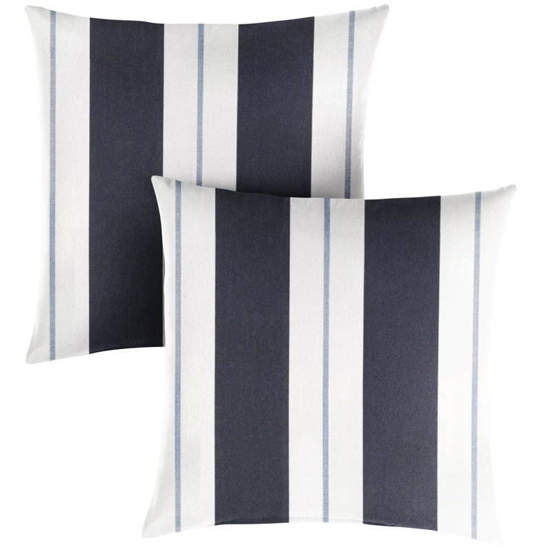 Housse de coussin intérieur / extérieur Deana Sunbrella®, Noir / blanc, 22 po x 22 po