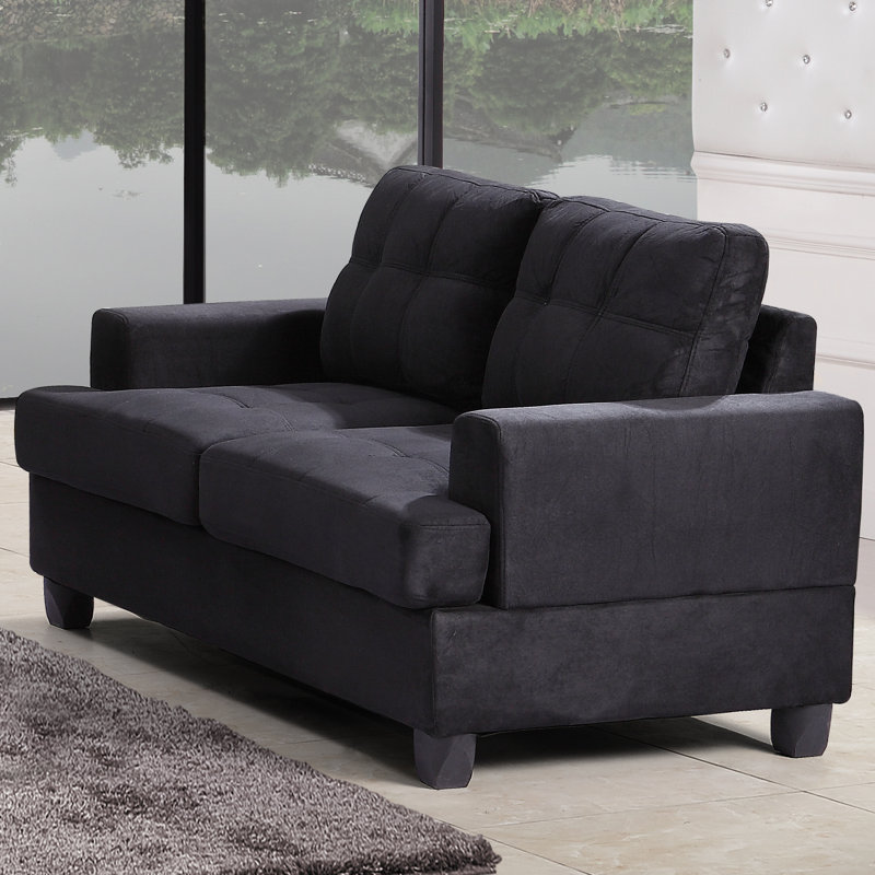 Penta Upholstered 58'' Loveseat, Black