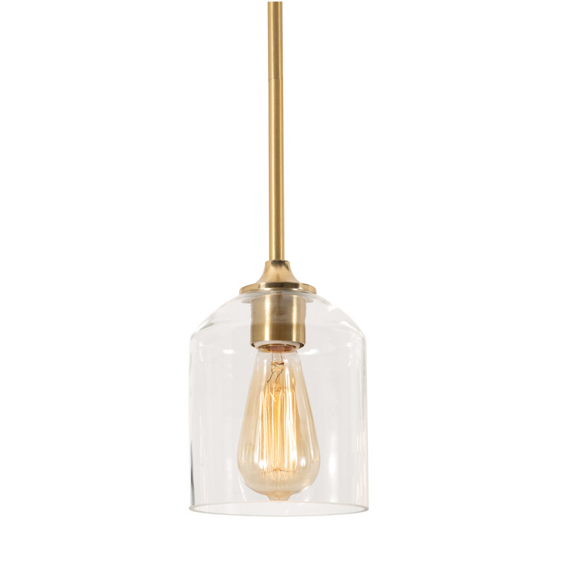 Luminaire suspendu 8 po William - laiton satiné, H 69,6 po x l 5,5 po x P 5,5 po, Laiton satiné