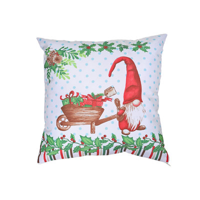 Housse et insert de coussin carré Gnome avec cadeaux