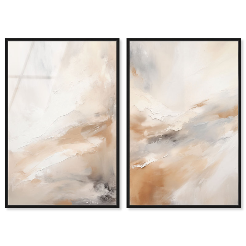 «Hues of the Desert Duo», ensemble de reproductions d'art encadrées par Boho, encadré noir, 36 x 54, 55"H x 37"W, Black Frame