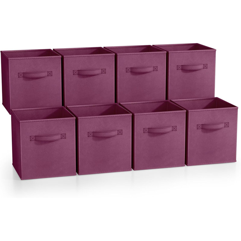 8 Pack 11" Foldable Storage Cubes with Handles, Purple