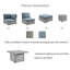 Ensemble de conversation modulaire d'extérieur en osier / rotin 8 personnes (entièrement assemblé) avec coussins et table de foyer en aluminium Baecher