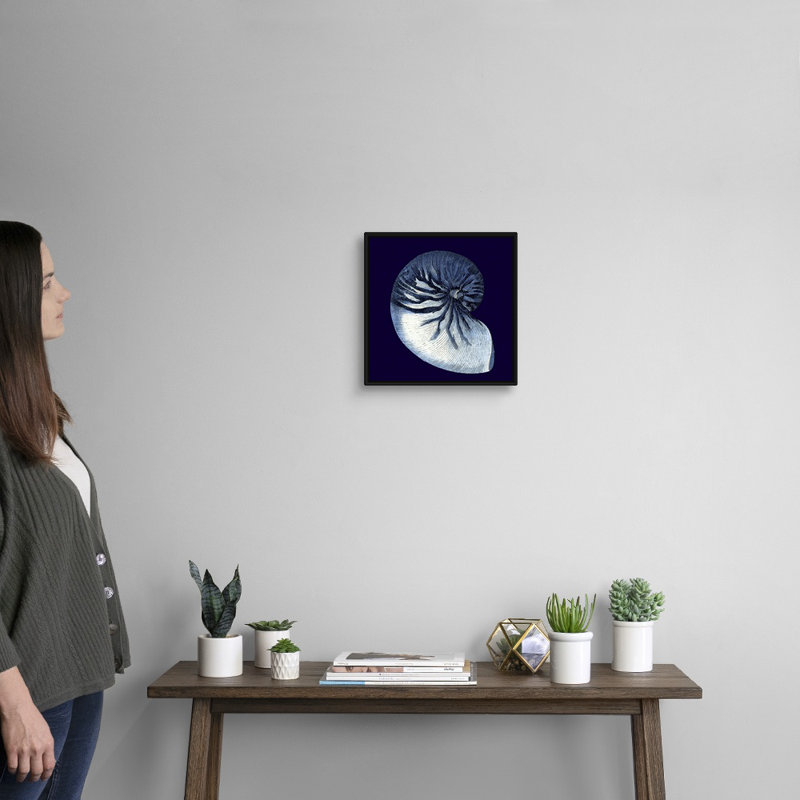 « Indigo shells VII » par vision studio-impression, Toile tendue, H 48 po x l 48 po x 1,25 po