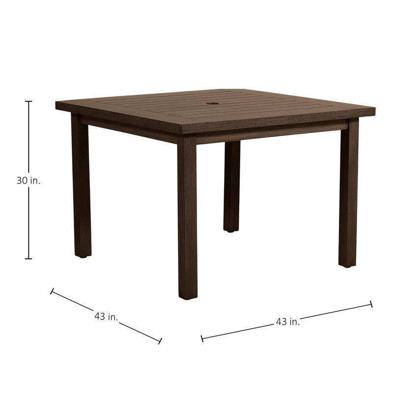 Club Aluminum Outdoor Dining Table, Oak
