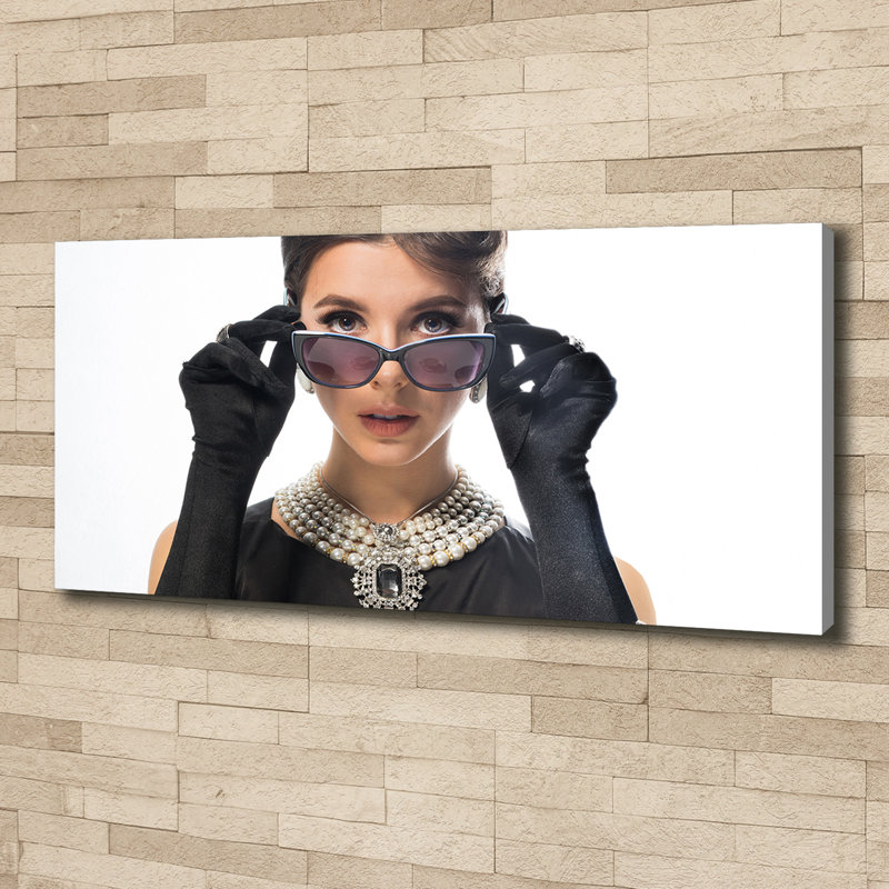 A Woman With Glasses - No Frame Print on Canvas