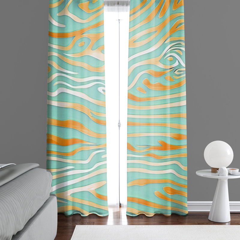 Paire de rideaux semi-transparents en polyester Dezaria, L 56 po x L 78 po
