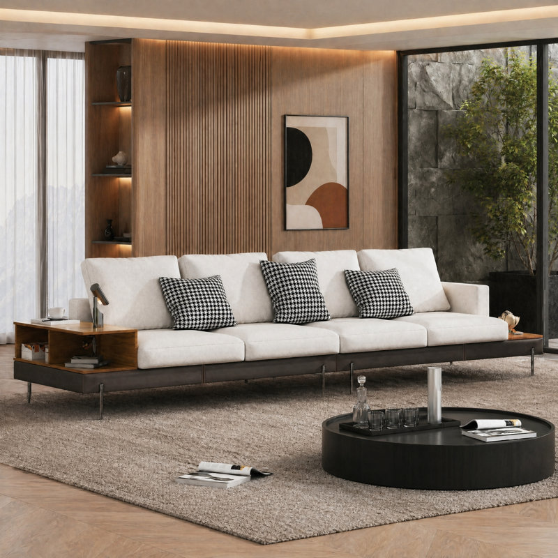 Nouveau canapé en bois massif de coton de 147,24 po New