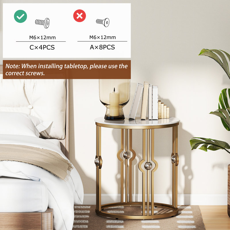 Modern Round 2-piece End Table Set