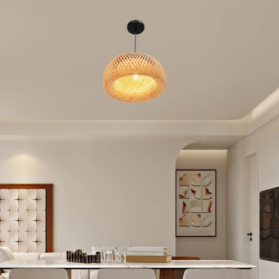 15" Farmhouse Weaving Chandelier Pendant Light