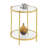 Carolina Round Glass End Table with Metal Shelf-668595462