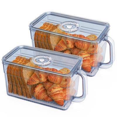 2 PCS Bread Box For Homemade Bread Airtight Bread Boxes For Kitchen Counter, Time Recording Bread Storage Container