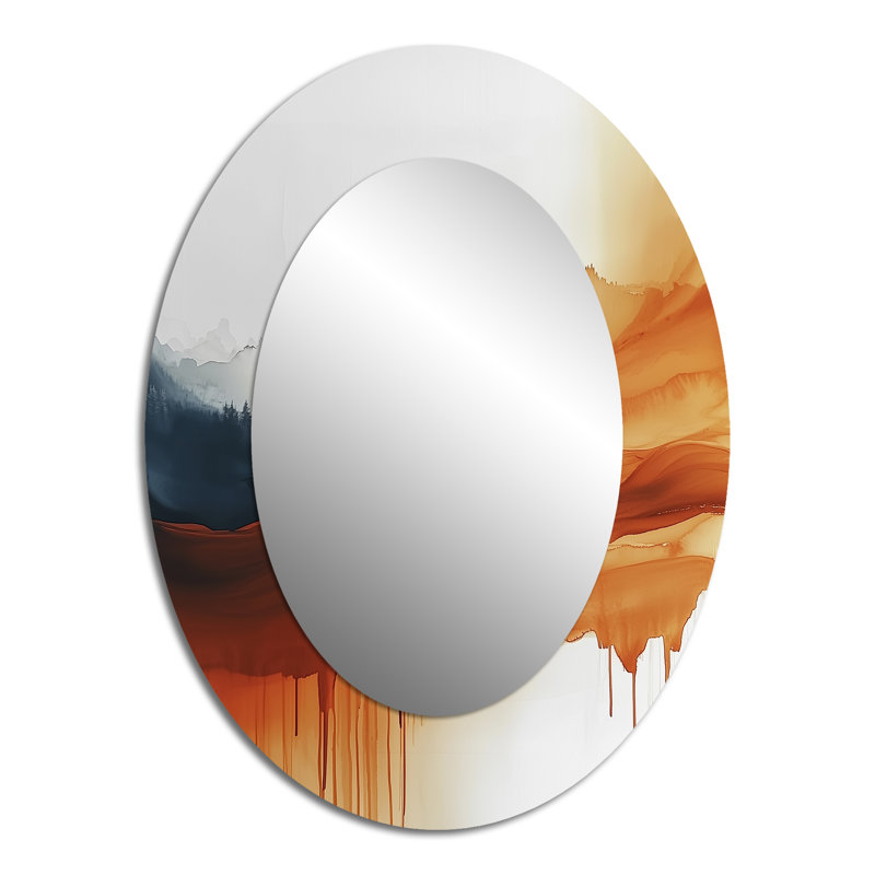Miroir mural Fading Autumn Mountain Landscape IV - Brun, 40 po x 30 po