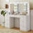 Boahaus Yara Large Lighted Makeup Vanity Desk with Big Mirror and Built-In Lights-106032967-106032959