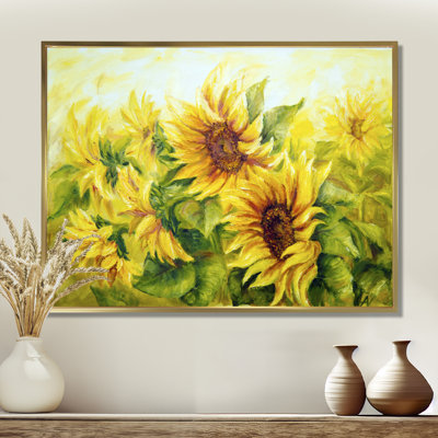 Bright Yellow Sunny Sunflowers - Graphic Art Print