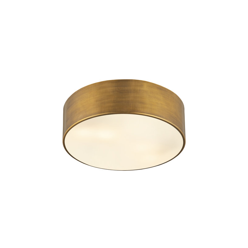 Hadsell Flush Mount, Rubbed Brass