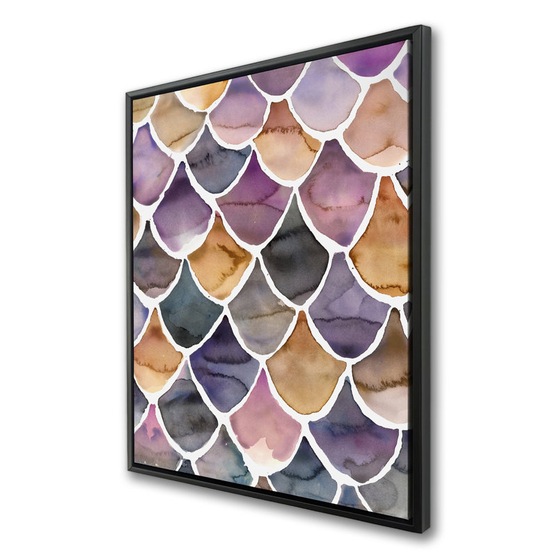 «Mauve comme une sirène» - Formes décoratives encadrées mauves