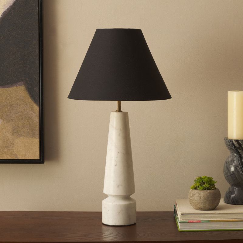 Enza 21.5" White Marble Table Lamp