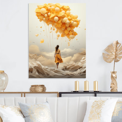 «Woman Walk To Success Motivation II», art mural en métal