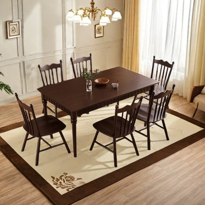 Ensemble de table de salle à manger en bois d'hévéa massif