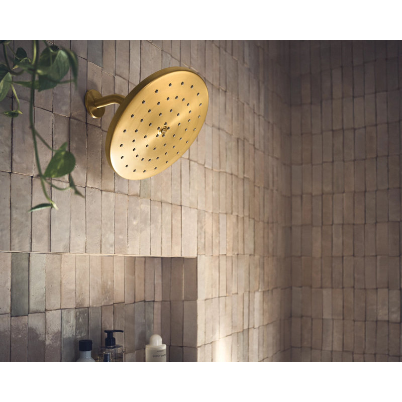 Waterhill Rain Fixed Shower Head with Immersion, Brushed Gold