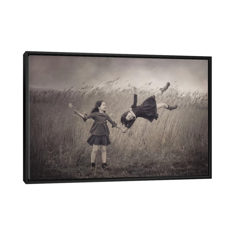 « wind fée contes », impression sur toile, H 18 po x l 26 po x P 1,5 po, Toile avec cadre noir, Pas de tapis
