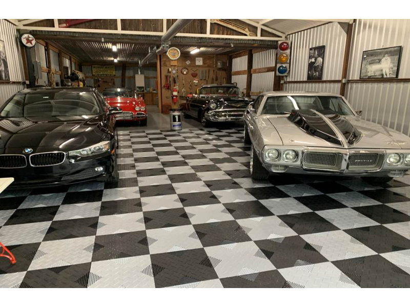 FlooringInc 60'' W x 120'' L Garage Flooring Tiles, Black