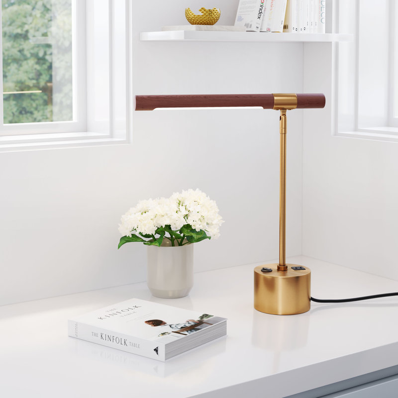 Lampe de table brun et laiton