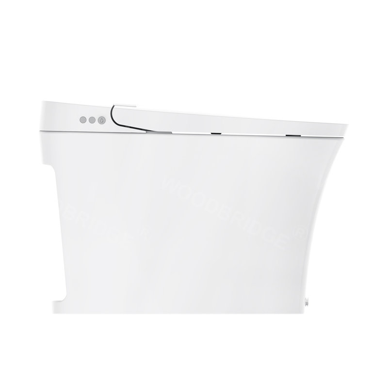 Toilette intelligente à piles avec chasse automatique, chasse au pied et sans fonction de bidet