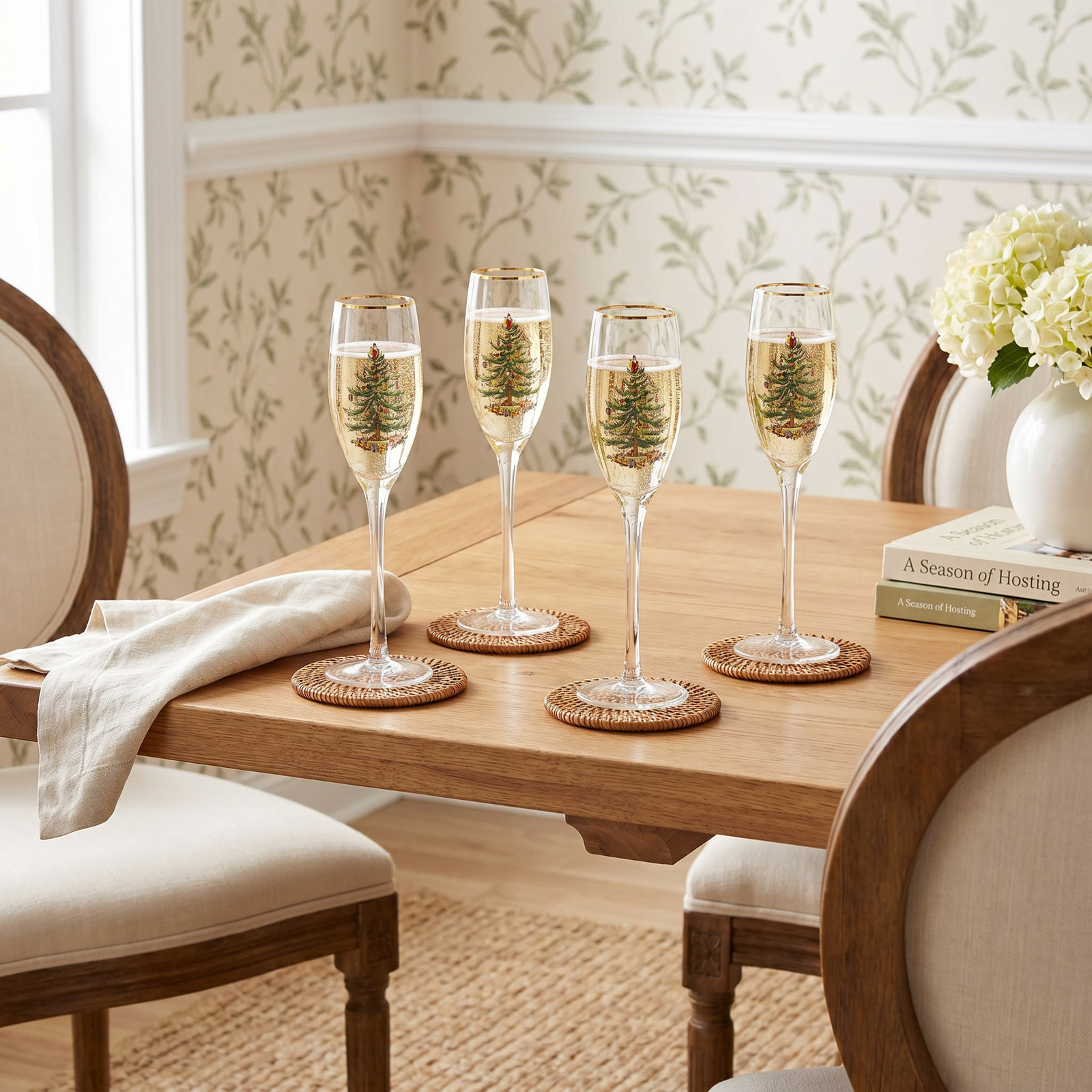 Christmas Tree Champagne Flute