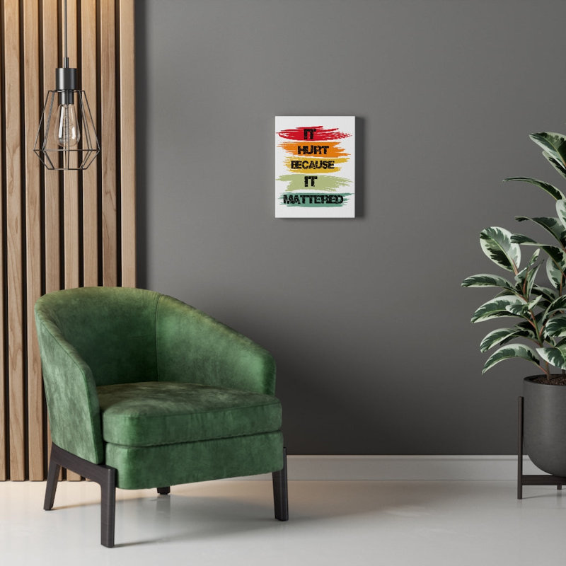 Art inspirant, citation sur toile, «Il fait mal parce que c'est important»