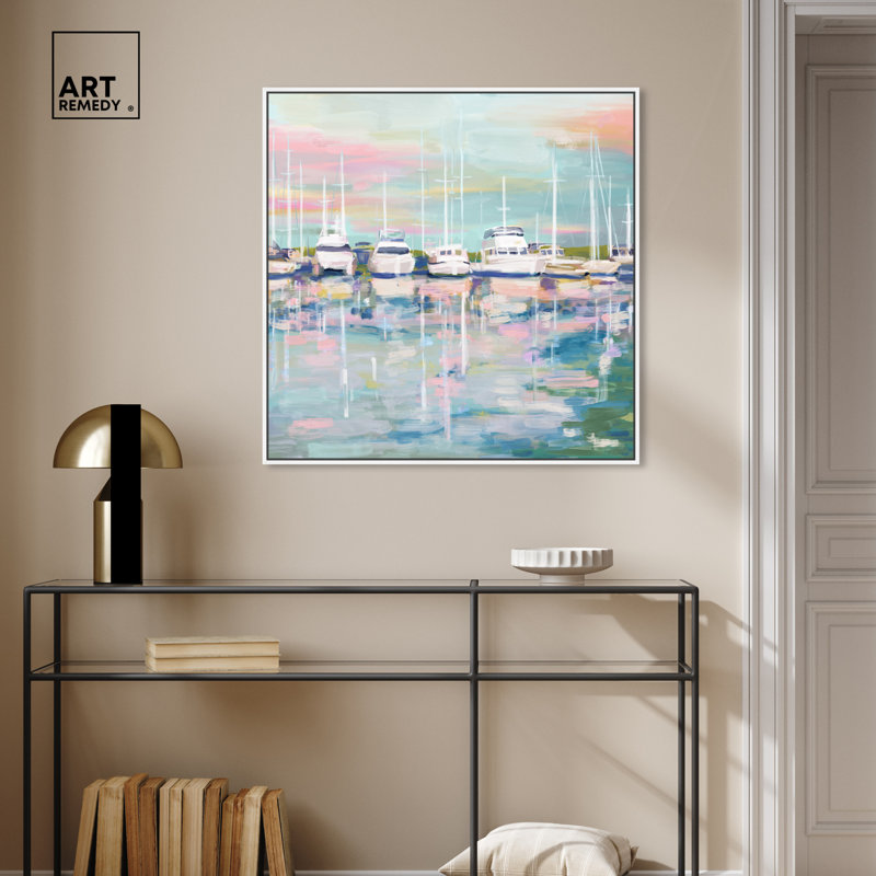 Coastal Dock, Cadre blanc, H 31 po x l 31 po