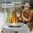 Outdoor Propane Fire Pit Table, Weatherproof Round Propane Gas Fire Table
