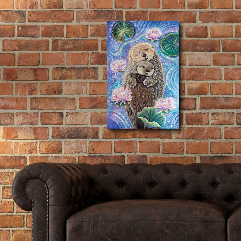 Art mural en verre acrylique épique «Otter» par Verena Wild, 16 po x 24 po, H 24 po x l 16 po