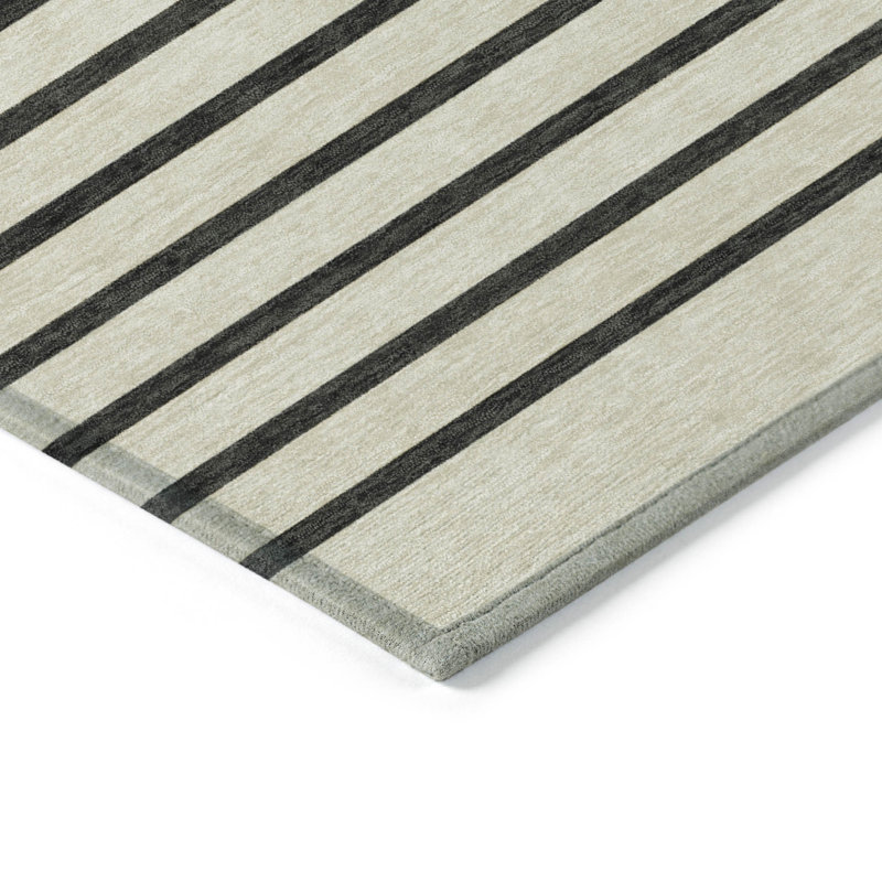 Tapis intérieur lavable rayé doré 10 pi x 14 pi